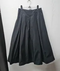 ブラック フレア ミディ スカート S