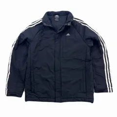 アディダス 中綿ジャケット メンズ Lサイズ ブラック 黒 フード欠損 ナイロンジャケット シンプル スポーツ