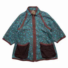 伊太利屋 GK ジャケット 七分袖 レディース 11号 ターコイズ 総柄 レーヨン 婦人服 ゴージャス レトロのサムネイル