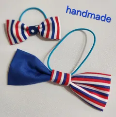 handmade  ヘアゴムリボン　大小2点セット