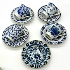 ナルミ NARUMI Antique Blue デミタスカップ＆ソーサー カップ コーヒーカップ 絵違い 洋食器 昭和レトロ