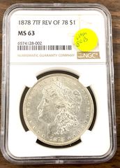 1878年モルガンダラー銀貨 7TF Rev78 MS63 アンティークコイン - メルカリ