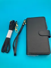 iPhone6 / 6s 手帳型ケース 財布一体型 ショルダーストラップ付き ブラック 新品