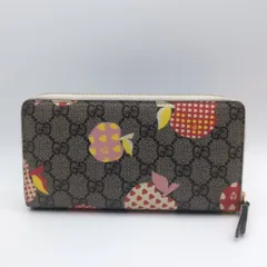 美品 グッチ GGスプリーム アップル ハート イラスト マルチカラー 長財布