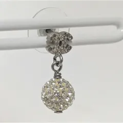 シャネル ピアス ココマーク シルバー ミラーボール ラインストーン 片耳