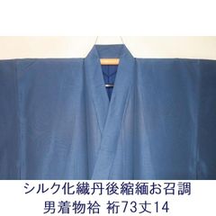 裄65 東レシルック 色無地 絽 紋なし 青 ブルー - メルカリ