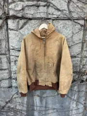 90s Carhartt カーハート ヴィンテージ jr106 HARD フェイディング ダック アクティブ ウォーク フード ジャケット