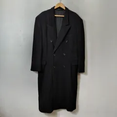 LaPaSe homme コート ロング カシミヤ ダブルブレスト イタリア製生地 カシミア 古着 ヴィンテージ メンズ L ブラック系 B297