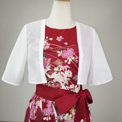 zunezune 振袖ドレス ノースリーブ 着物リメイクワンピース ターコイズ