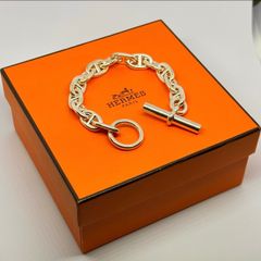 正規品】HERMES コリエドシアン ブレスレット シルバー/ピンクゴールド