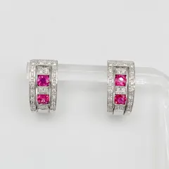 【セールSALE】【中古】ダミアーニ DAMIANI  750  ピアス ベルエポック ルビー ダイヤモンド K18WGのサムネイル