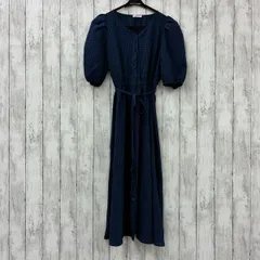 【 C・O・L・Z・A 】コルザ ギンガムチェック柄ワンピース 五分袖  ブルー×ブラック Sサイズ