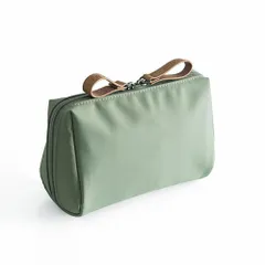 軽量 おしゃれ コンパクト バッグ 化粧品 洗面用具 収納 化粧道具 メイクポーチ 小物類の収納用 出張 レディース 旅行用 化粧ポーチ (緑色)