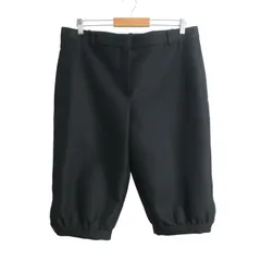 美品 クリスチャンディオール CHRISTIAN DIOR ハーフパンツ クロップドパンツ バミューダ ショートパンツ 裾ボタン ジッパーフライ ウール×シルク ブラック サイズ40 レディースのサムネイル