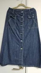 (新品)デニム Aライン ロング スカート