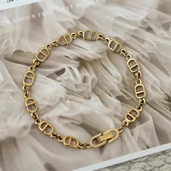 【極美品】クリスチャンディオール ブレスレット CDロゴ  アクセサリー ゴールド Christian Dior Vintage Bracelet Gold CD Logo Accessories 22343
