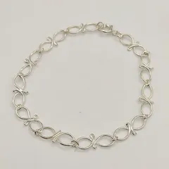【美品】シルバーチェーンデザインブレスレット　SILVER　シルバー925　3.2g　ヴィンテージ