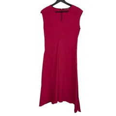 C428 theory luxe（セオリーリュクス） 「ECO CRUNCH WASH / STINA」アシンメトリーワンピース オーガニックリネン  vネック サイズ38