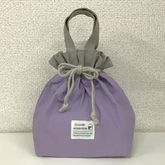 保冷保温 ランチバッグ 巾着 トート お弁当バッグ ミニ 小さめ くすみカラー 紫 パープル ラベンダー 7243-4LA