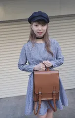 ギンガムチェックのフレアワンピース