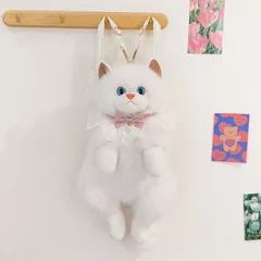 【白のラグドール】 ふわふわラグドール猫のぬいぐるみバックパック リアルな音付き 通学・お出かけ 新品未使用