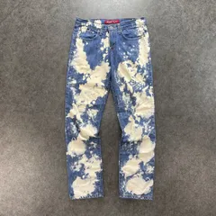 USA製 NEO BLUE Jeans y2k ネオブルー デニムパンツ ジーンズ スリム ジーパン ジップフライ ストレッチ ブリーチ/ケミカル加工 メンズ 32のサムネイル
