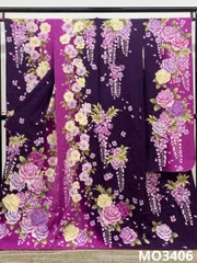 振袖 金通し 薔薇 紋意匠 身丈166cm 撥水加工済 MO3406