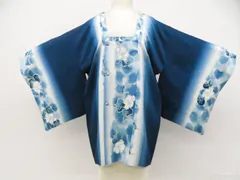 【京松】道行コート 作家物 落款入り 花 正絹 着物 身丈約79cm 裄丈63cm kyo8z01-168