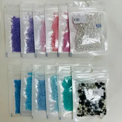 【12点セット】2mm 丸ビーズ (ランダムサイズ パールビーズ】まとめ売り ハンドメイド 素材 パーツ