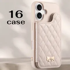 新品　iPhone16 ケース　手帳型　多機能スマホケース　カード収納　スタンド  フリーポケット ミラー付き  大人可愛い 保護ケース