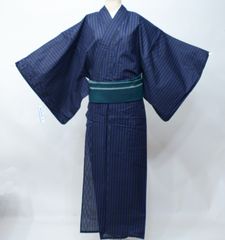 浴衣6点フルセット 男性用 L LL 綿100％ 紺色地 縞 NO41712-2 - メルカリ