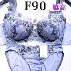 ♪[格安]84[F90＆3L] ブラ ショーツ セットpan cute 脇高 美胸 ブラ ベイビーブルー ヒヤシンスブルー花柄レース　大きなカップサイズ 　新品未使用