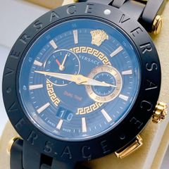 稼働/美品】 ヴェルサーチ メンズ 腕時計 クォーツ メデューサ Vレース 