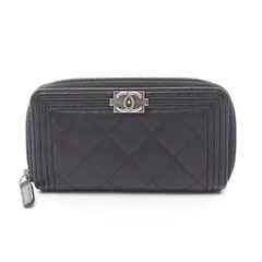 シャネル CHANEL ラウンド財布 ボーイシャネル ジップ ウォレット A80566 ブラック キャビアスキン(グレインドカーフ) ボーイシャネル ラウンド財布 レディース