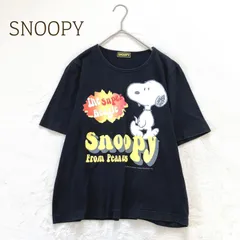 スヌーピー 半袖Tシャツ　キャラクター ビッグプリント　黒 コットン100%