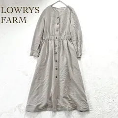 LOWRYS FARM（ローリーズファーム）ロングワンピース　長袖　ウエストゴム　ベージュ　ウエストギャザー 　Fサイズ