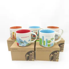 美品 STARBUCKS スターバックス You Are Here Collection マグカップ 5点 陶器 セット 414ml スタバ 海外ご当地限定 SC10221R1 