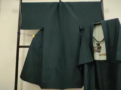 平和屋着物●極上　男性　紬　アンサンブル　色無地　濃い褐返色　逸品　DZAB4323kh6