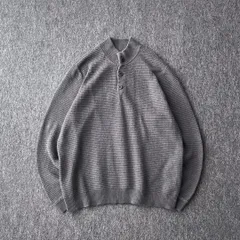 USA古着　デザインニット　G .H. BASS&CO.　ハーフボタン　ワッフル