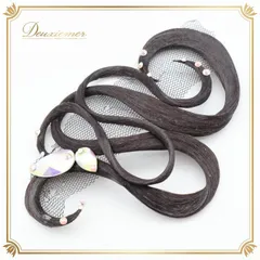 社交ダンス 小物 多美咲 ヘアオーナメント ビジュー ヘアアクセサリー つけ毛 つけ髪 デモ 競技 パーティ 発表会 ブラック系 ブラウン系 ヘアスタイル ダンス衣装 オシャレ コサージュ クリスタル ヘアセット フェスティバル