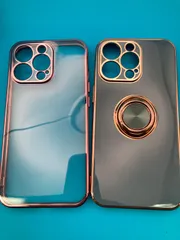 iPhone13 Pro ケース 2点セット 6.1インチ メッキフレーム クリア リング付き 高級感