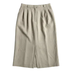 レリアン leilian スカート ロング フロントスリット 裏地付き 日本製 ベージュ系 13サイズ 991001