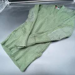 【U-23】90s〜00s ユーロ古着　ミリタリー　ケーブルニット　カーキ　セーター 38