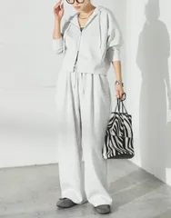 スウェットドルマンジップフードパーカー+スウェットコクーンイージーパンツ　オートミール　新品　ESICA エシカ　セット　コーデ　レディース