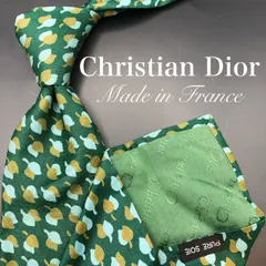 【美品】Christian Dior ネクタイ 小紋柄 グリーン 緑