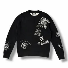 国内正規 DSQUARED2 ジャガード刺繍ニット セーター ニット ディースクエアード S74HA1237 ブラック S （9198M）のサムネイル