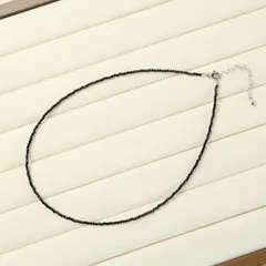 ネックレス ブラックスピネル 天然石 チェーン40CM ＋アジャスター5CM