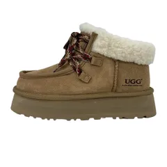 UGG(アグ) ショートブーツ 23.5 レディース美品  - ブラウン プラットフォーム ムートン