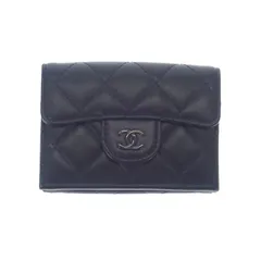 シャネル CHANEL スモールフラップウォレット 保存箱付属 AP0230_B13639 三つ折り財布 ラムスキン ソーブラック 黒 レディース ココマーク【中古】【Aランク】