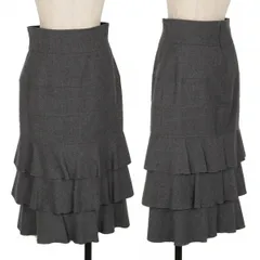 ヴァレンティノVALENTINO 切替ティアードスカート グレーM位のサムネイル